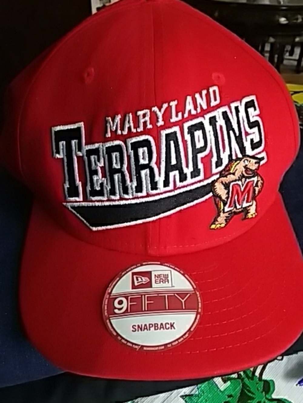 New Era Maryland Terrapins Red Snapback Cap with Logo